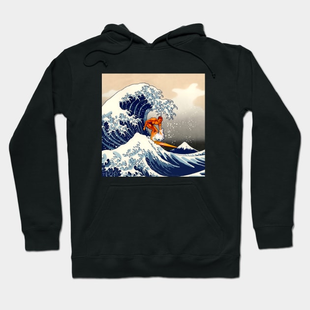 Great wave Surfer Hoodie by DavidLoblaw